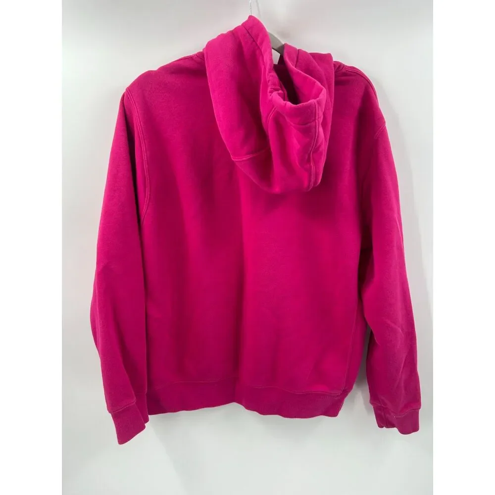 Nike NSW CLUB FLEECE PULLOVER HOODIE FIREBERRY/WHITE Size M Sweatshirt - Picture 2 of 3